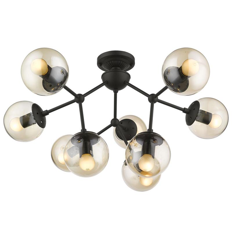 Потолочный светильник Ceiling Lamp Modo 9 black Черный Янтарный Потолочный светильник Ceiling Lamp Modo 9 black Черный Янтарный в Барнауле | Loft Concept