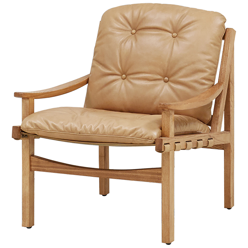 Кресло Bonfils Beige Armchair Бежевый Древесина Латунь Кресло Bonfils Beige Armchair Бежевый Древесина Латунь в Барнауле | Loft Concept