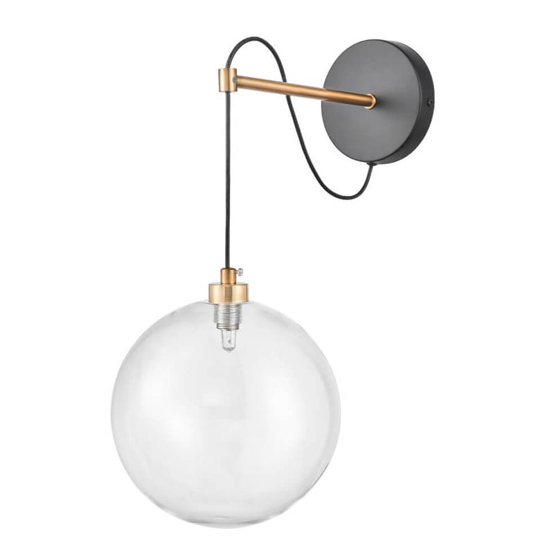 Бра Hanging Ball Sconce Золотой Прозрачный Черный Бра Hanging Ball Sconce Золотой Прозрачный Черный в Барнауле | Loft Concept