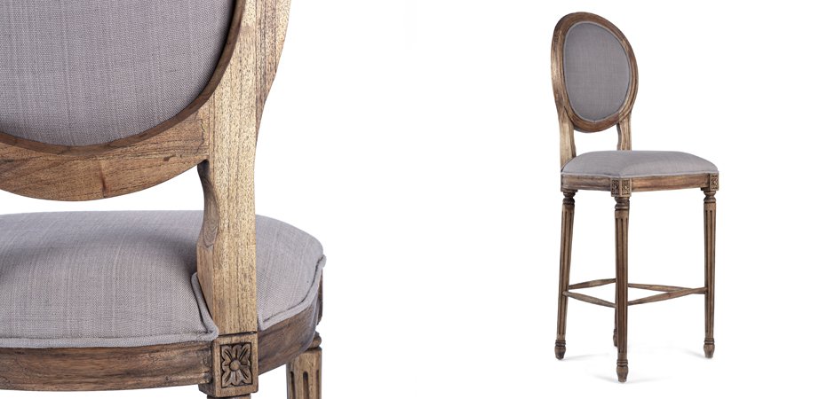 Барный стул REGENCY MEDALLION BARSTOOL Taupe Linen Барный стул REGENCY MEDALLION BARSTOOL Taupe Linen - Loft-Concept в Барнауле