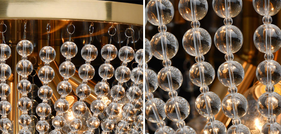 Потолочный светильник Virginia Clear Beads ceiling Gold L Потолочный светильник Virginia Clear Beads ceiling Gold L - Loft-Concept в Барнауле