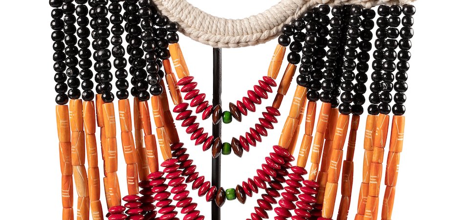 Африканское Ожерелье на подставке NECKLACE BLACK ORANGE RED ON STAND Африканское Ожерелье на подставке NECKLACE BLACK ORANGE RED ON STAND - Loft-Concept в Барнауле