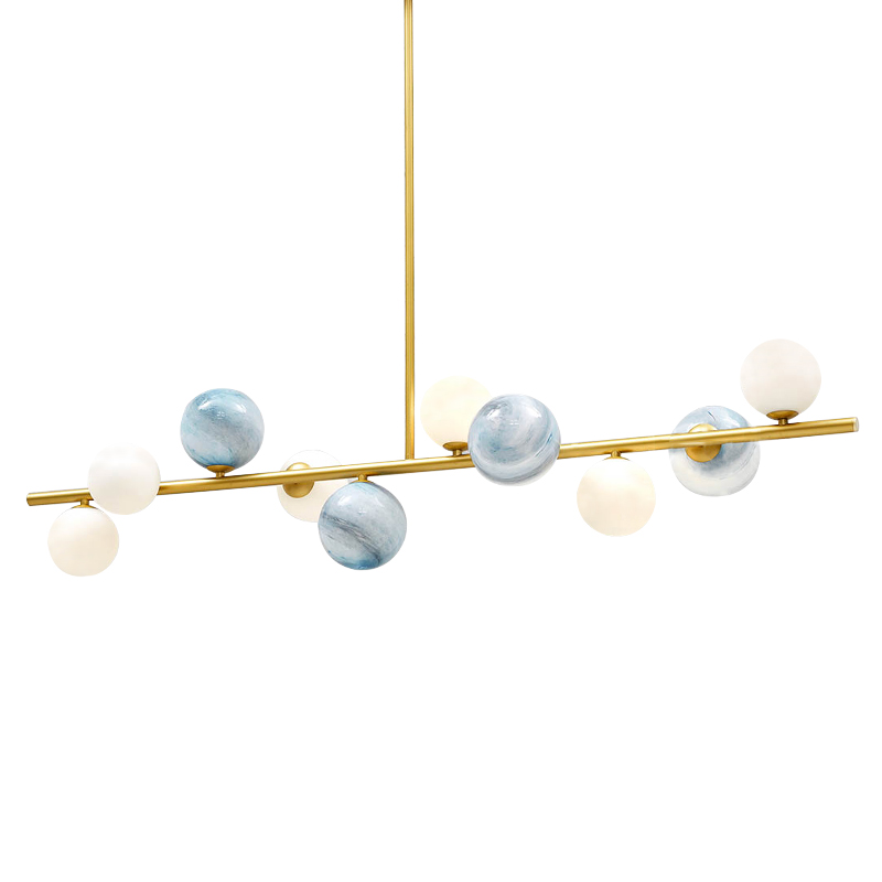Люстра Bubble Blue White Gold Chandelier Золотой Белый Голубой Люстра Bubble Blue White Gold Chandelier Золотой Белый Голубой в Барнауле | Loft Concept