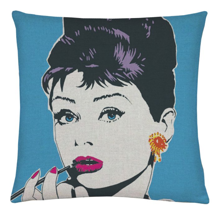 Декоративная подушка Audrey Hepburn #3 Синий Декоративная подушка Audrey Hepburn #3 Синий в Барнауле | Loft Concept
