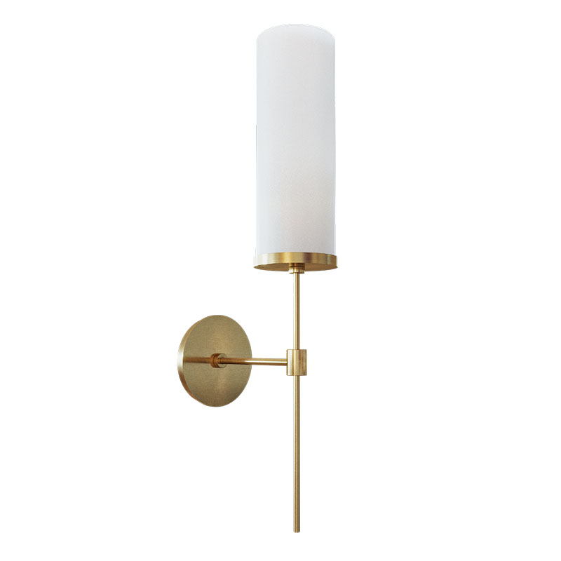 Бра Дизайнерское Elongated Candle Holder Стеклянный Плафон Латунь Белый Бра Дизайнерское Elongated Candle Holder Стеклянный Плафон Латунь Белый в Барнауле | Loft Concept