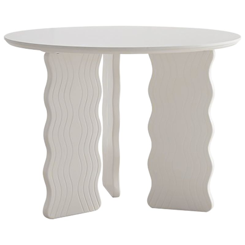 Круглый обеденный стол Lam Curved Dining Table Молочный Круглый обеденный стол Lam Curved Dining Table Молочный в Барнауле | Loft Concept