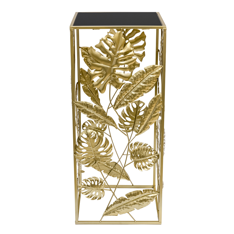 Подставка Tropical Gold Leaves Stand M Золотой Черный Подставка Tropical Gold Leaves Stand M Золотой Черный в Барнауле | Loft Concept