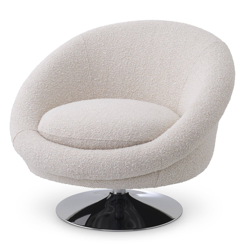 Кресло Eichholtz Swivel Chair Nemo cream Кремовый Никель Кресло Eichholtz Swivel Chair Nemo cream Кремовый Никель в Барнауле | Loft Concept