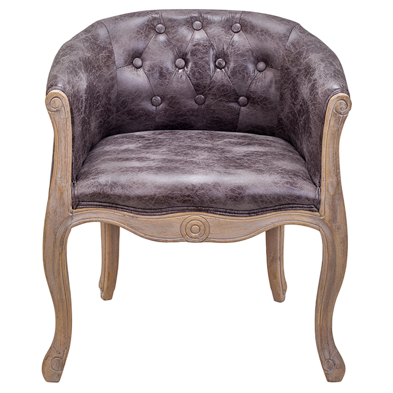Кресло низкое в стиле прованс Louis French Armchair brown Коричневый Кресло низкое в стиле прованс Louis French Armchair brown Коричневый в Барнауле | Loft Concept