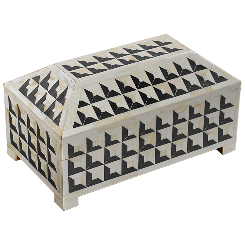 Шкатулка Casket Bone Inlay Черно-белый Шкатулка Casket Bone Inlay Черно-белый в Барнауле | Loft Concept