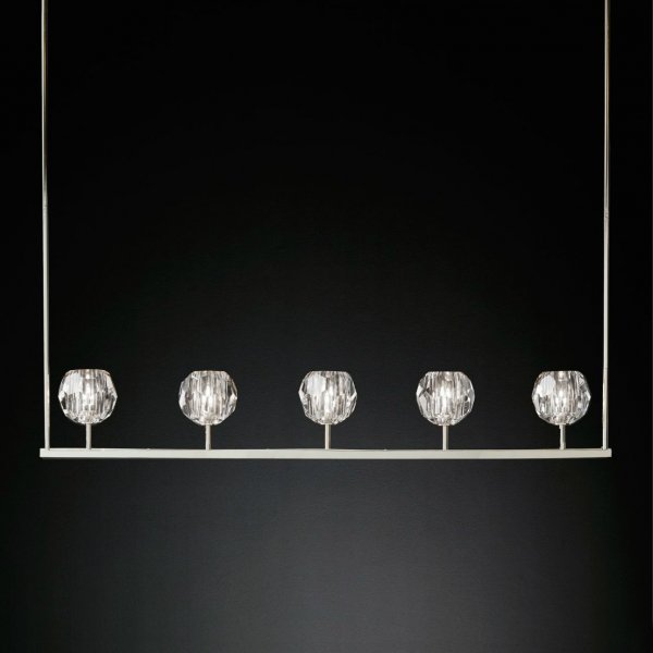Люстра RH Boule De Cristal Linear Chandelier 5 Прозрачный Люстра RH Boule De Cristal Linear Chandelier 5 Прозрачный в Барнауле | Loft Concept
