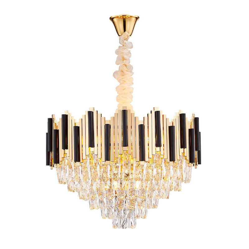 Люстра Хрустальная Lanse Crystal Chandelier Золотой Черный Прозрачное Стекло Люстра Хрустальная Lanse Crystal Chandelier Золотой Черный Прозрачное Стекло в Барнауле | Loft Concept