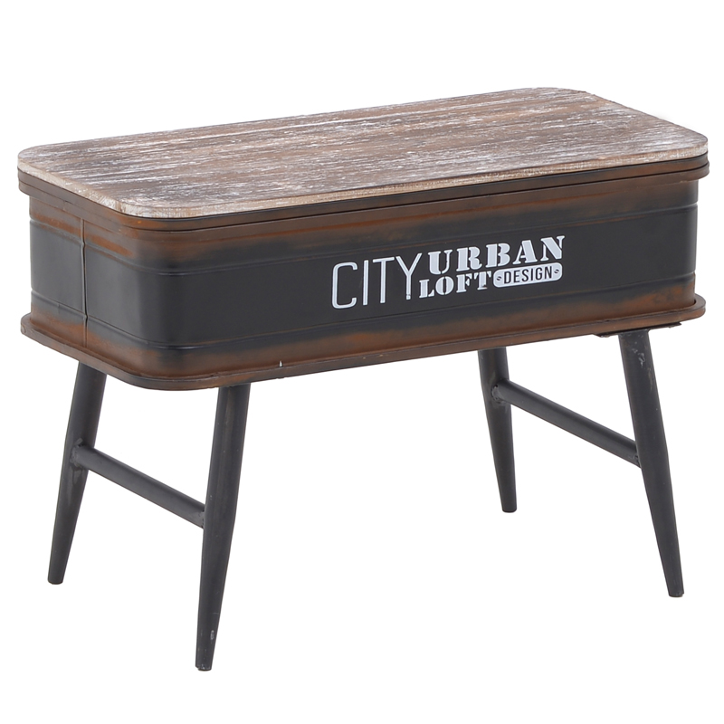 Приставной стол City Urban Loft Design Table black Коричневый винтаж Винтажный черный Приставной стол City Urban Loft Design Table black Коричневый винтаж Винтажный черный в Барнауле | Loft Concept