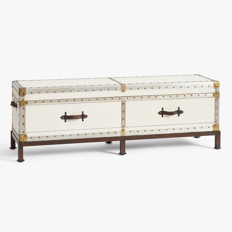 Сундук Vintage Chests Long Белый Коричневый Сундук Vintage Chests Long Белый Коричневый в Барнауле | Loft Concept