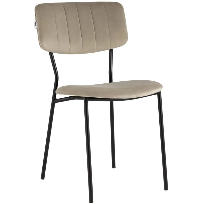 Стул Singer Chair без подлокотника Бежевый Велюр Бежевый Черный в Барнауле | Loft Concept 