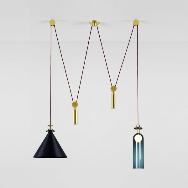 Подвесной светильник Shape up Double Pendant Black Черный в Барнауле | Loft Concept 