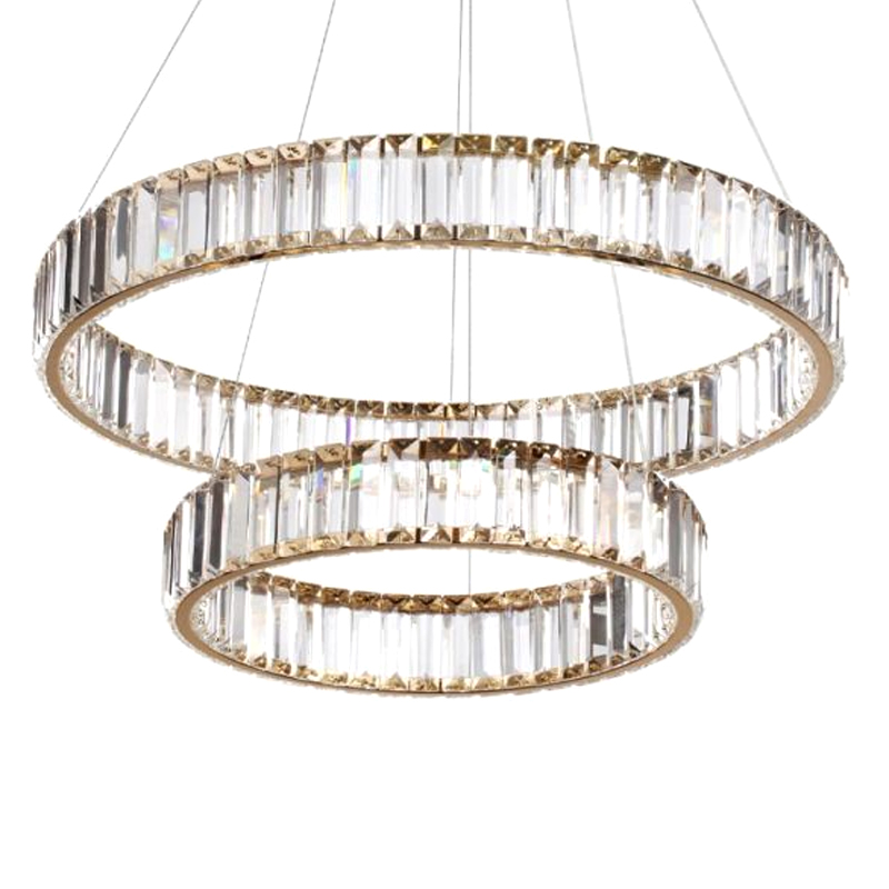 Люстра Хрустальная Ring Horizontal 2 кольца Золотой Прозрачный Люстра Хрустальная Ring Horizontal 2 кольца Золотой Прозрачный в Барнауле | Loft Concept