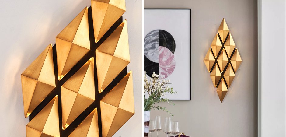 Бра Honeycomb Gold lozenges Wall Lamp Бра Honeycomb Gold lozenges Wall Lamp - Loft-Concept в Барнауле