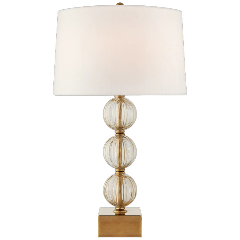 Настольная Лампа SAZERAC LARGE TABLE LAMP Transparent Бежевый Прозрачное Стекло Латунь в Барнауле | Loft Concept 