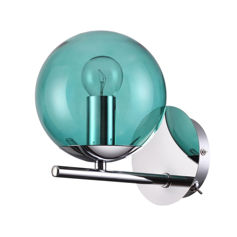 Бра Bolle Hanging Lamp Blue Хром Бирюзовый Бра Bolle Hanging Lamp Blue Хром Бирюзовый в Барнауле | Loft Concept