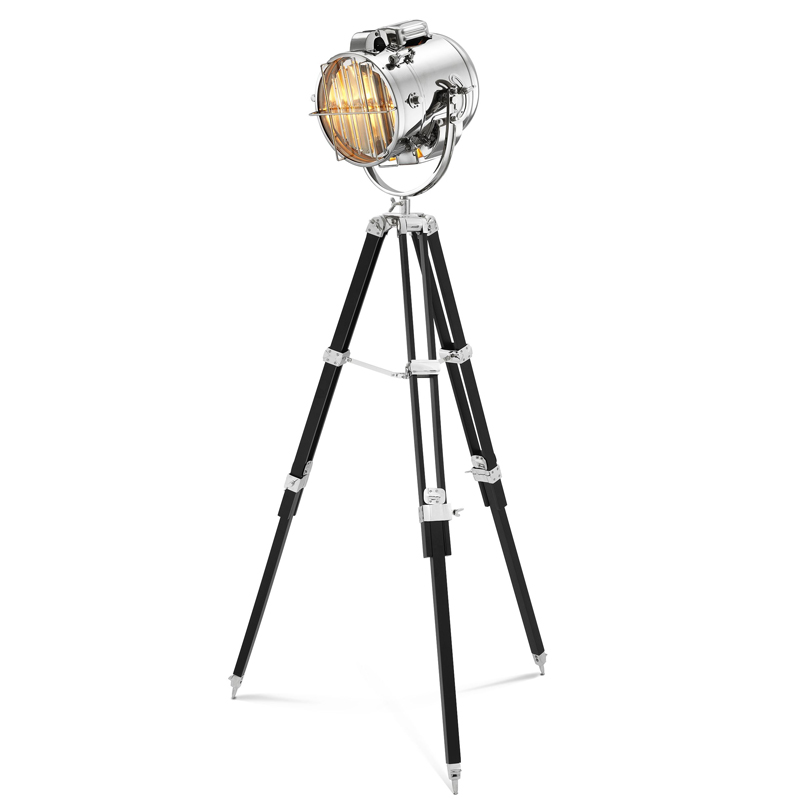 Торшер Eichholtz Floor Lamp Atlantic nickel Черный Никель Прозрачный в Барнауле | Loft Concept 