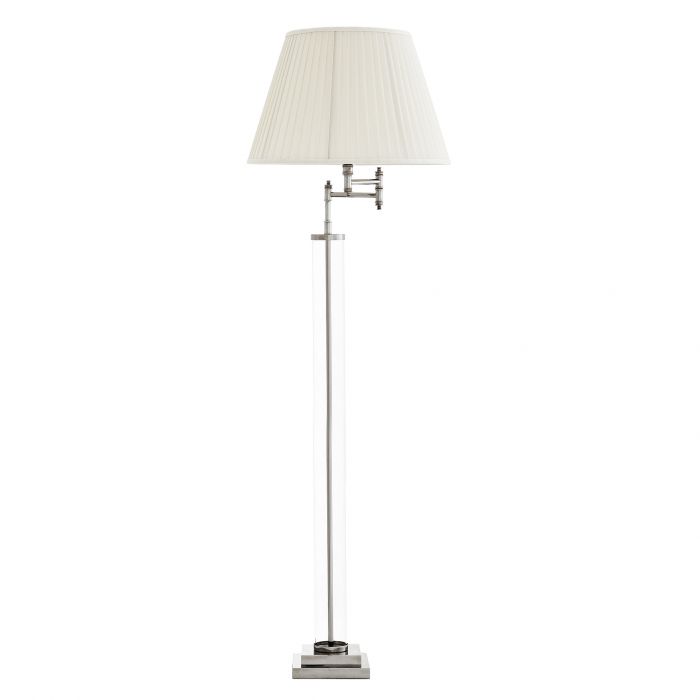 Торшер Eichholtz Floor Lamp Beaufort Никель Прозрачное Стекло Кремовый Торшер Eichholtz Floor Lamp Beaufort Никель Прозрачное Стекло Кремовый в Барнауле | Loft Concept