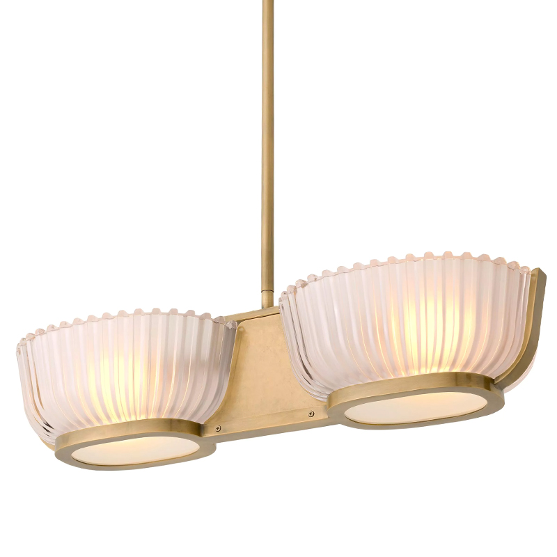 Люстра Eichholtz Chandelier Artos Double Латунь Белое матовое стекло Люстра Eichholtz Chandelier Artos Double Латунь Белое матовое стекло в Барнауле | Loft Concept
