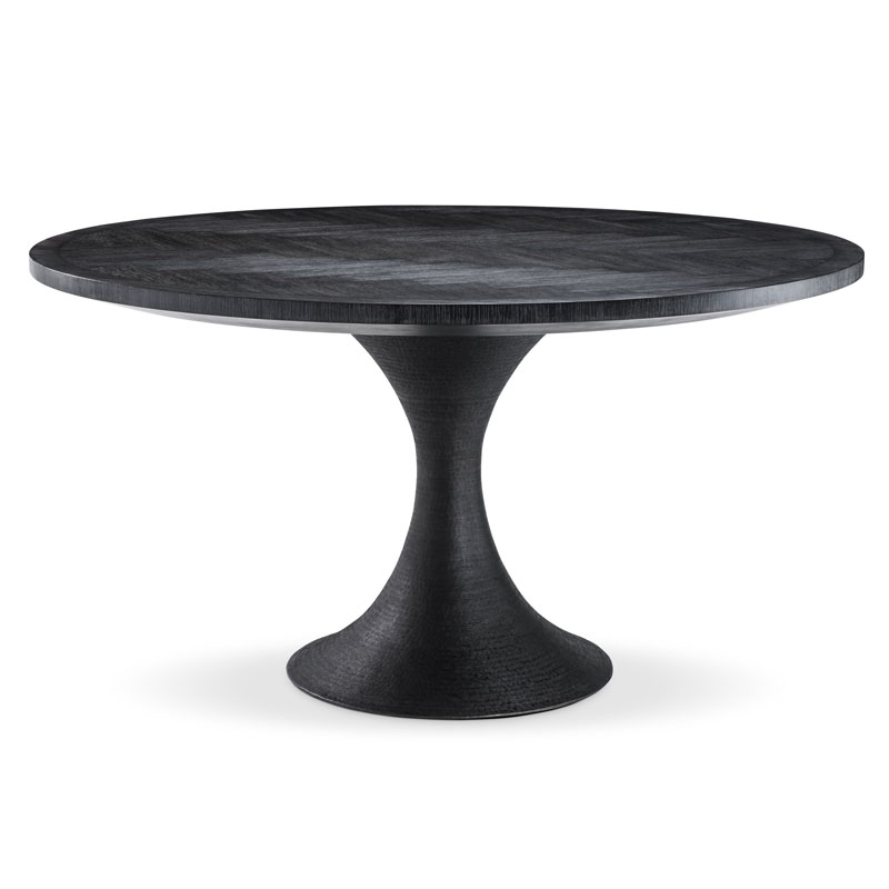 Обеденный стол Eichholtz DINING TABLE MELCHIOR ROUND black Черный Обеденный стол Eichholtz DINING TABLE MELCHIOR ROUND black Черный в Барнауле | Loft Concept