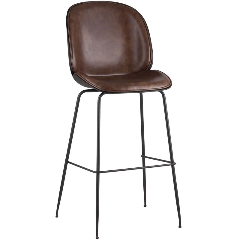 Стул Барный Винтажная Темно-Коричневыя Экокожа Vendramin Bar Chair Коричневый винтаж Черный Стул Барный Винтажная Темно-Коричневыя Экокожа Vendramin Bar Chair Коричневый винтаж Черный в Барнауле | Loft Concept