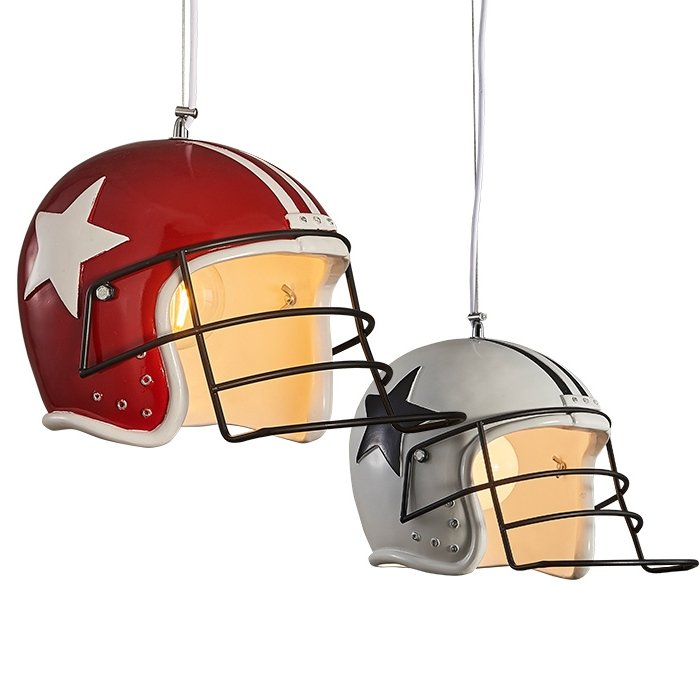Подвесной светильник Sport Helmet Pendant Белый Красный Подвесной светильник Sport Helmet Pendant Белый Красный в Барнауле | Loft Concept