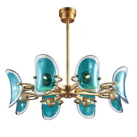 Люстра Lily Turquoise Glass circle Глянцевое золото Бирюзовый Люстра Lily Turquoise Glass circle Глянцевое золото Бирюзовый в Барнауле | Loft Concept