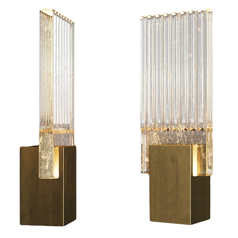 Бра PLEATED GLASS SCONCE Прозрачный (Transparent) Латунь Бра PLEATED GLASS SCONCE Прозрачный (Transparent) Латунь в Барнауле | Loft Concept