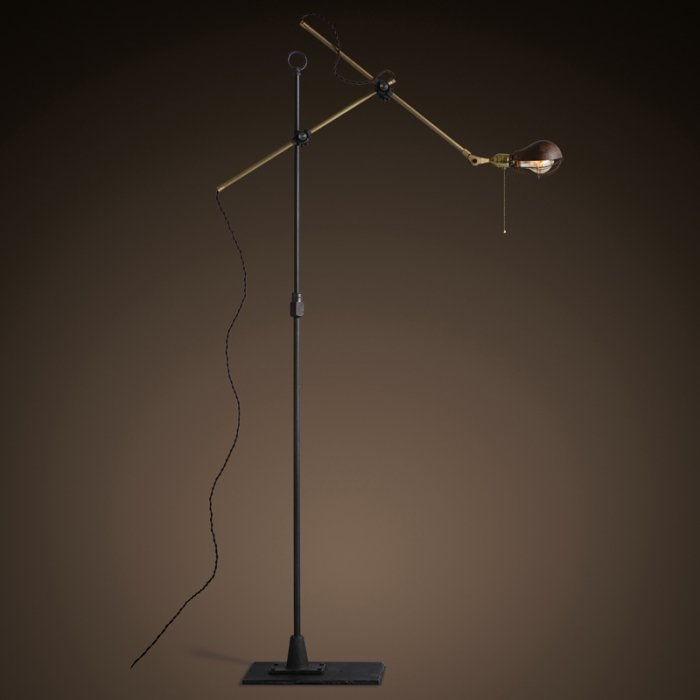 Напольный светильник Steampunk Extension Pole Floor 2 Латунь Черный Напольный светильник Steampunk Extension Pole Floor 2 Латунь Черный в Барнауле | Loft Concept