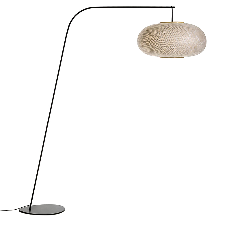 Торшер Wicker Bamboo Floor lamp Черный Бежевый Торшер Wicker Bamboo Floor lamp Черный Бежевый в Барнауле | Loft Concept