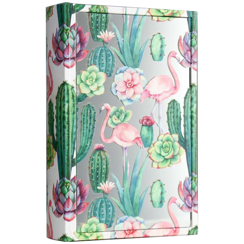 Шкатулка-книга Flamingos and Cacti Mirror Book Box Белый Зеленый Розовый Шкатулка-книга Flamingos and Cacti Mirror Book Box Белый Зеленый Розовый в Барнауле | Loft Concept