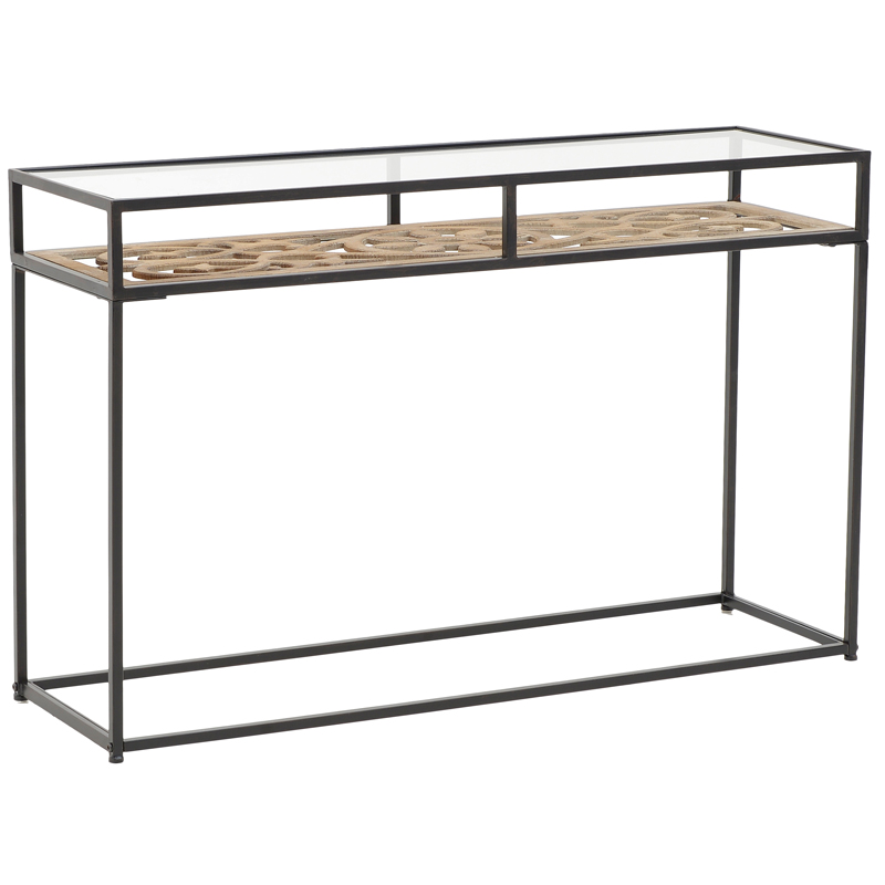 Консоль Provence Lace Console Древесина Черный Прозрачное Стекло Консоль Provence Lace Console Древесина Черный Прозрачное Стекло в Барнауле | Loft Concept