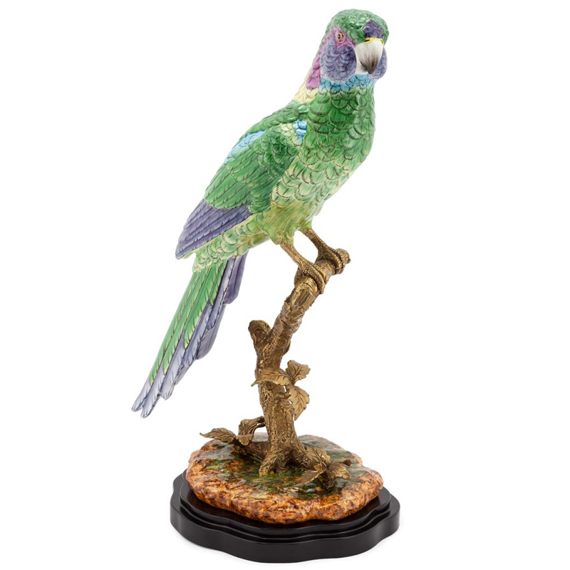 Статуэтка PARROT ATLANTIDE SINGLE BRANCH Мульти Бронза Черный Статуэтка PARROT ATLANTIDE SINGLE BRANCH Мульти Бронза Черный в Барнауле | Loft Concept