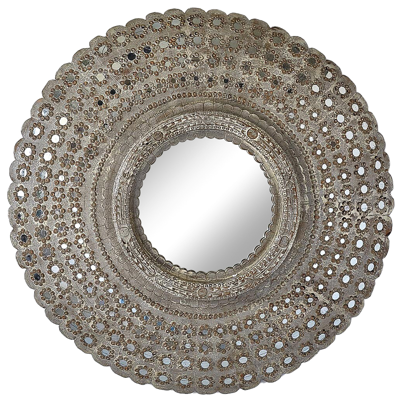 Зеркало Kiran Peacock Mirrors circle Restoration Hardware Бежево-серый Зеркало Kiran Peacock Mirrors circle Restoration Hardware Бежево-серый в Барнауле | Loft Concept