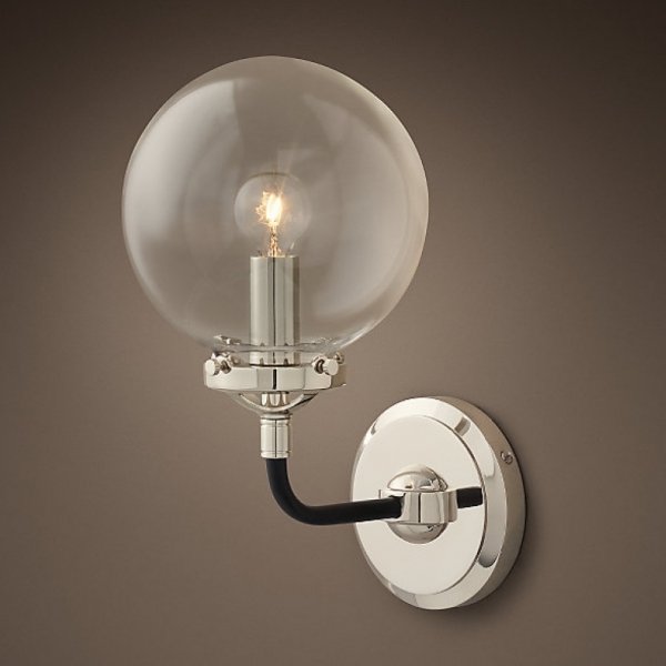 Бра Bistro Globe Clear Glass Single Sconce Nickel Бра Bistro Globe Clear Glass Single Sconce Nickel в Барнауле | Loft Concept