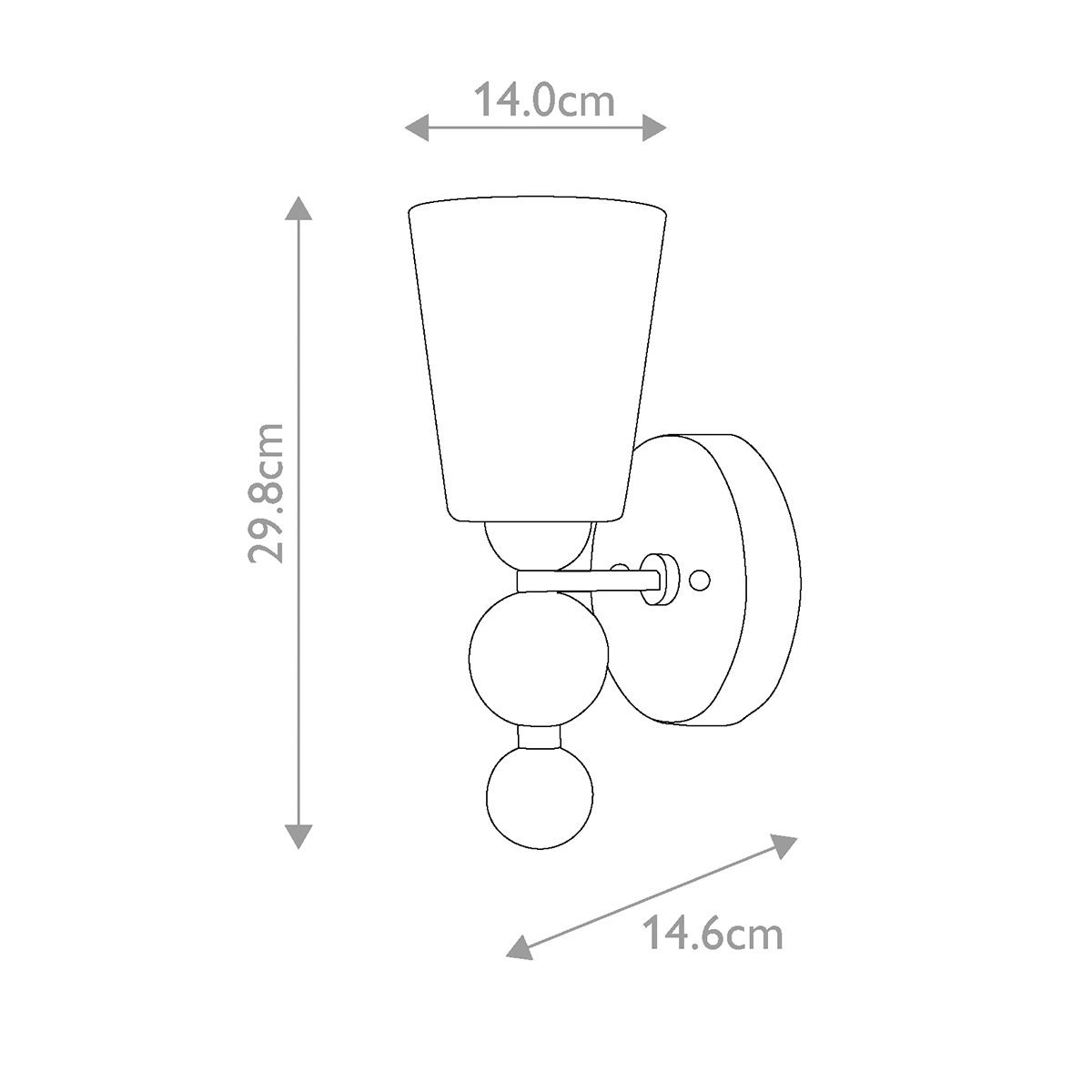 Бра с белым матовым стеклянным плафоном и тремя декоративными шарами Hinkley в Барнауле