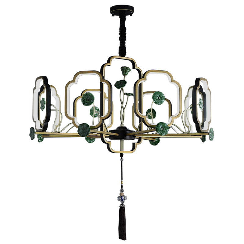 Люстра Lotus Fruit Chandelier Черный Зеленый Золотой Люстра Lotus Fruit Chandelier Черный Зеленый Золотой в Барнауле | Loft Concept
