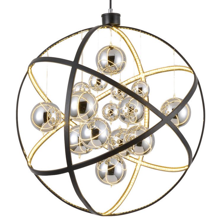 Люстра Atomic nucleus Chandelier Глянцевое золото Черный Люстра Atomic nucleus Chandelier Глянцевое золото Черный в Барнауле | Loft Concept