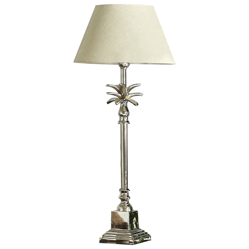 Настольная лампа с абажуром Palm Lampshade Table Lamp Хром Бежевый Настольная лампа с абажуром Palm Lampshade Table Lamp Хром Бежевый в Барнауле | Loft Concept