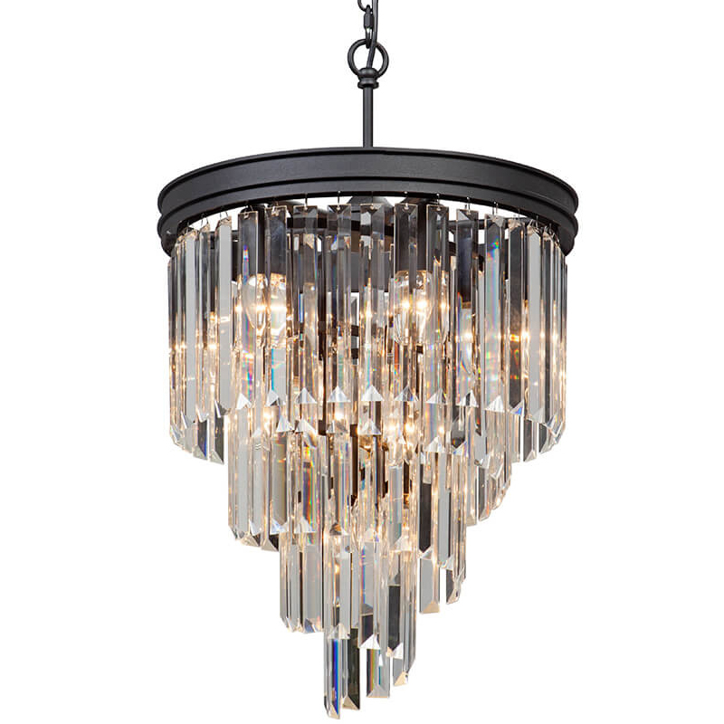 Люстра Odeon Chandelier Helix Black каскад прозрачное стекло D 48 Прозрачное Стекло Черный матовый Люстра Odeon Chandelier Helix Black каскад прозрачное стекло D 48 Прозрачное Стекло Черный матовый в Барнауле | Loft Concept