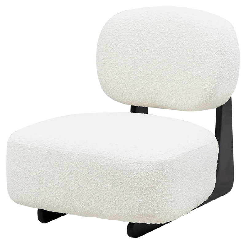 Кресло Millie White Boucle Armchair Белый Черный Кресло Millie White Boucle Armchair Белый Черный в Барнауле | Loft Concept