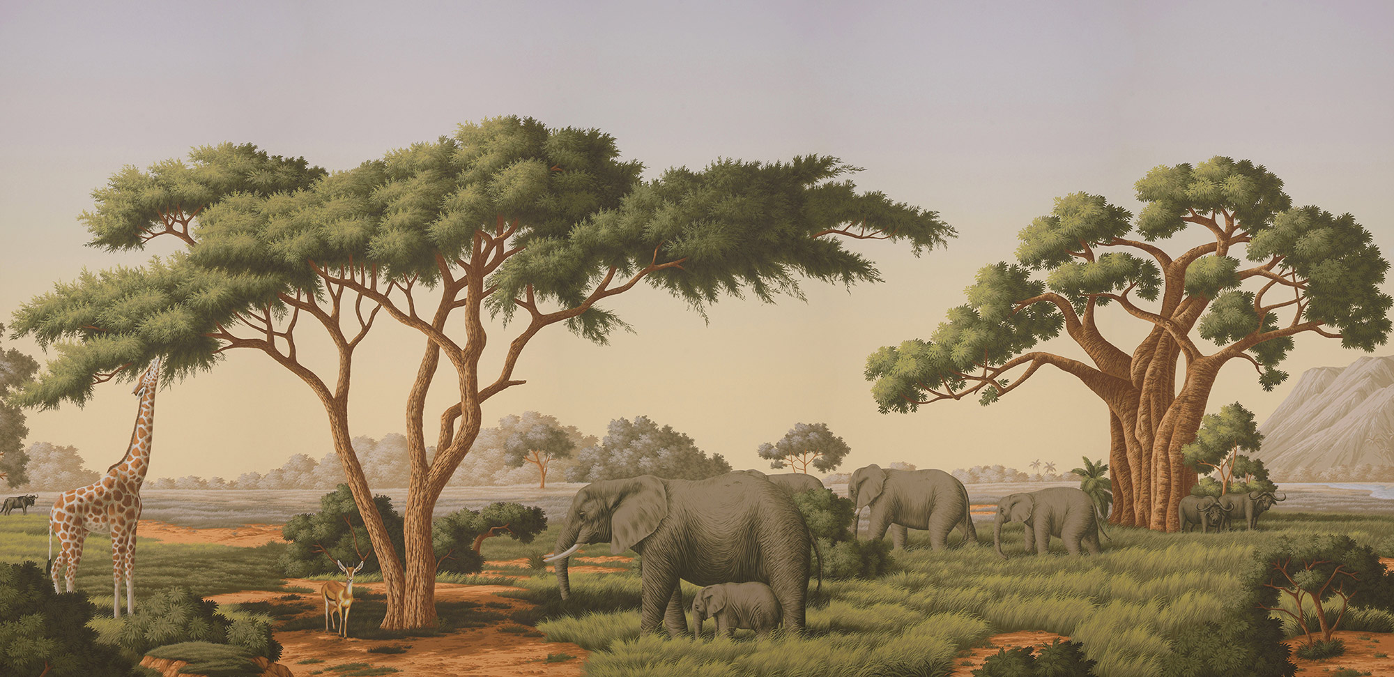 Обои ручная роспись African Savannah Amarelo on scenic paper Обои ручная роспись African Savannah Amarelo on scenic paper - постер Loft-Concept в Барнауле