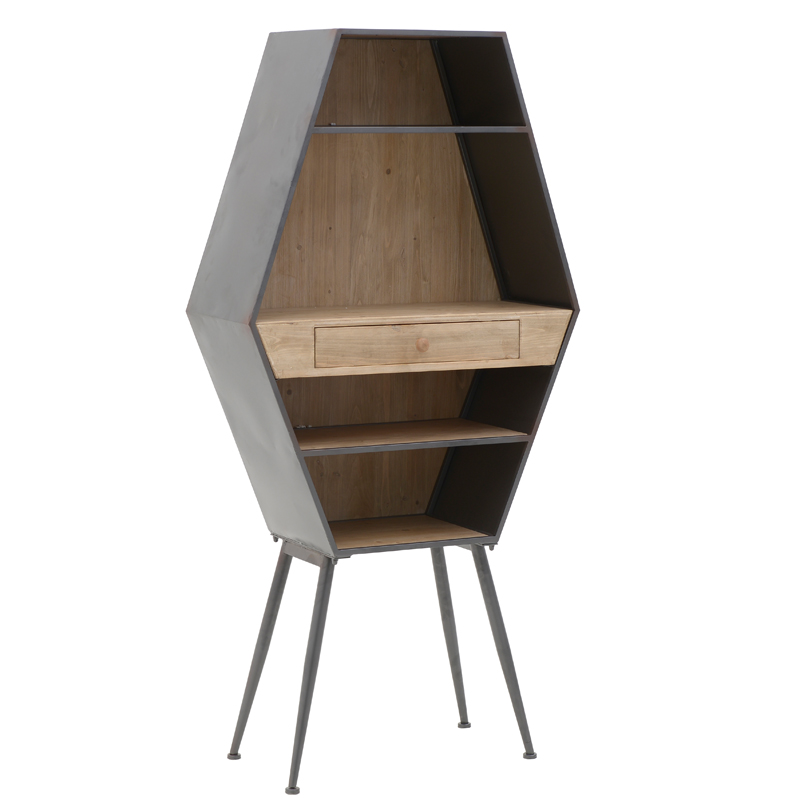 Стеллаж Rhombus Wood Rack Бежевый Черный Стеллаж Rhombus Wood Rack Бежевый Черный в Барнауле | Loft Concept