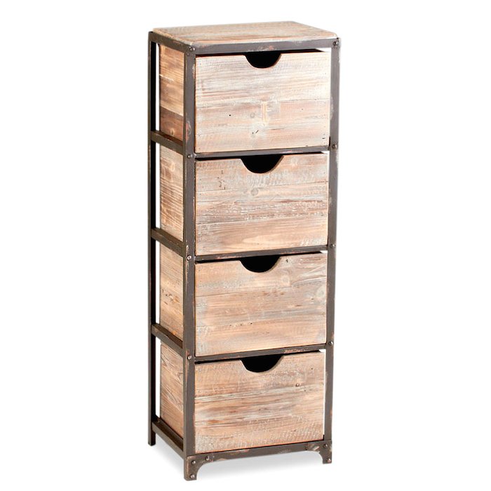 Тумба в винтажном стиле Industrial Metal Rust Tall Storage Shelf  в Барнауле | Loft Concept 
