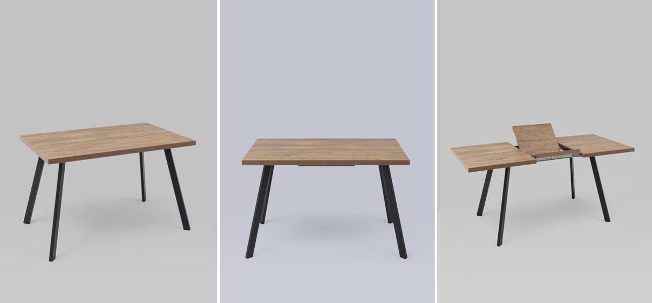 Стол обеденный Harris Collection столешница темное дерево - фото