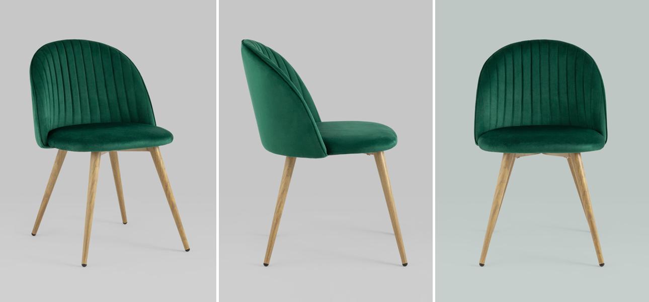Стул Miruna Chair Изумрудно-Зеленый Велюр - фото